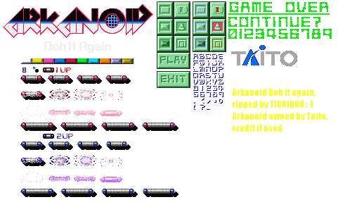 sprites arkanoid